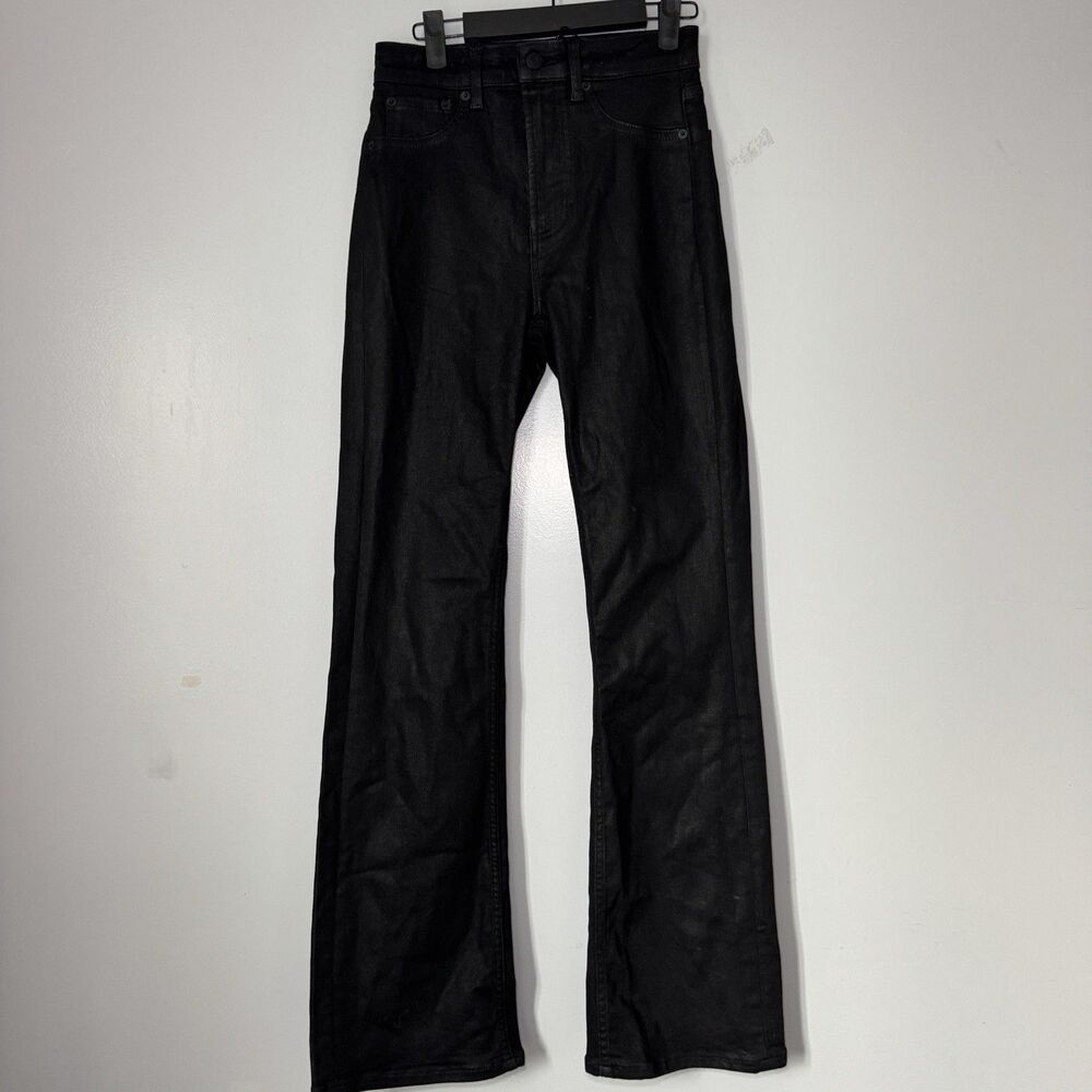 Insane Rails NWT Waxed Sunset Coated Noir Jeans Black Highrise Slim Flare Sz 26